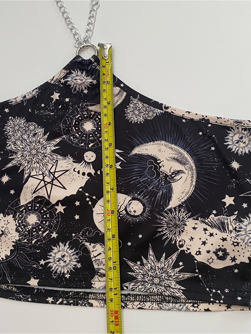 ROMWE Celestial Halter Bralette in Black & Cream halter top crop top chain top - Picture 7 of 8